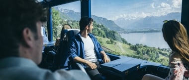 A group of people in a train