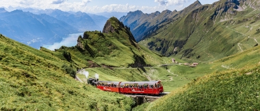 The Brienz Rothorn Railway on its journey.