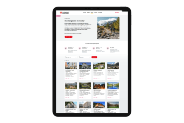 iPad zeigt eine Hotelpromotion