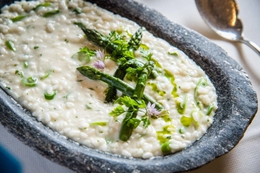 Tessiner Risotto mit grünen Spargeln