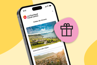 Digital Swiss Coupon Pass with gift icon.