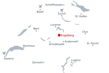Map of Switzerland with Engelberg highlighted