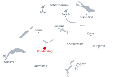 Carte de la Suisse avec mise en évidence de Kandersteg