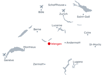 Carte de la Suisse avec mise en évidence de Wengen