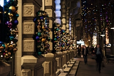 Zurich’s Bahnhofstrasse decorated for Christmas.