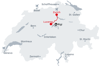 Map "Advent in Zurich and Lucerne"