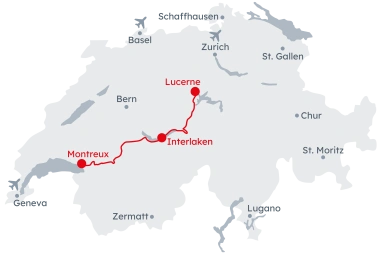 Map "Panoramic journey from Montreux to Lucerne"
