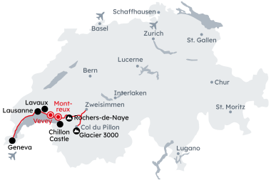 Map "Cultural tour in the Lake Geneva region"