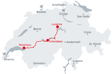 Map "Viaggio panoramico da Montreux a Lucerna"