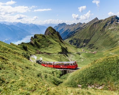 The Brienz Rothorn Railway on its journey.